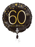 18C 60th Birthday Gold Stars
