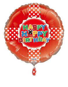18C Happy Birthday! Red Polka Dots