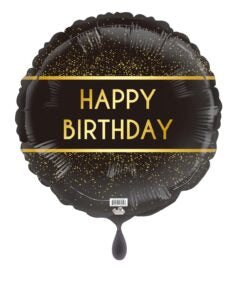 18C Happy Birthday Elegant Black