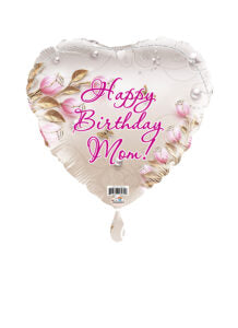 18H Happy Birthday Mom Flowers Pearls & Butterflies