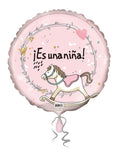 18C Es Una Nina Rocking Horse Pink
