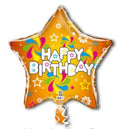 19S Happy Birthday Orange Yellow Contemporary Art