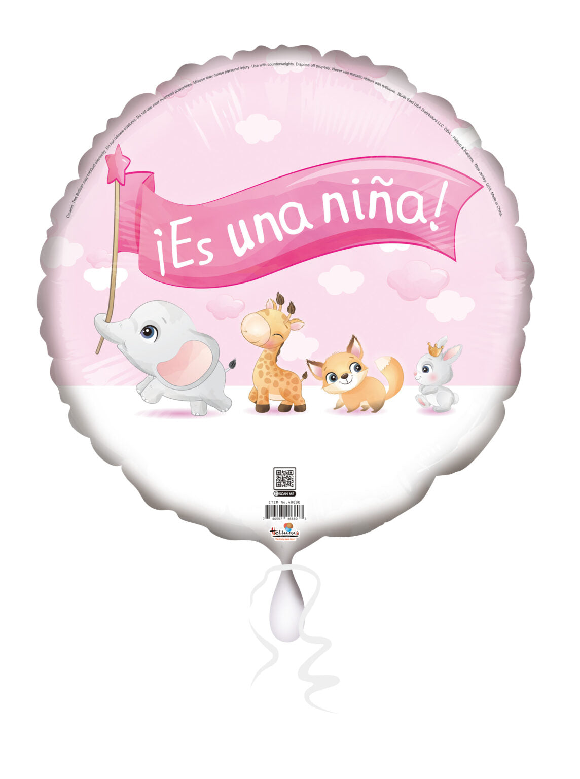 18C Es Una Nina Pink Animals W/Banner