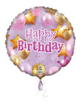 18C Happy Birthday Lavender-Pink & Gold Balloons