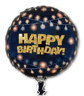 18C Happy Birthday Gold Script String Lights
