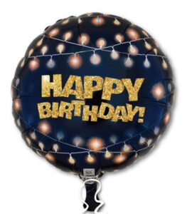 18C Happy Birthday Gold Script String Lights