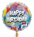 18C Happy Birthday Rainbow Background Gift Boxes & Balloons