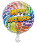 18C Happy Birthday Rainbow Swirl Pattern